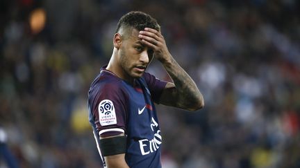 L'attaquant brésilien du PSG Neymar lors du match de Ligue 1 contre Toulouse, le 20 août 2017 au Parc des Princes (Paris). (STEPHANE ALLAMAN / AFP)