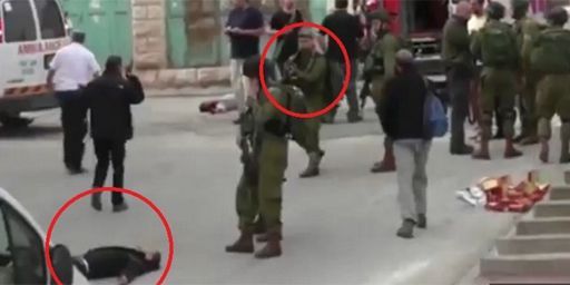 Palestinien abattu à Hébron (capture écran de RT) (B&#039;tselem)