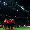 Les joueurs de Manchester United fêtent un but de leur attaquant Romelu Lukaku contre Bournemouth, en championnat d'Angleterre, le 30 décembre 2018, dans leur stade d'Old Trafford, à Manchester. (MATT WEST / BPI / REX / SIPA)