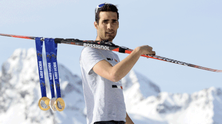 Martin Fourcade et ses trois médailles olympiques de Sotchi