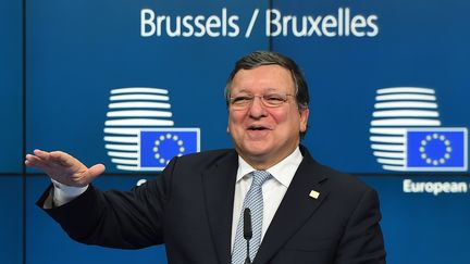 José Manuel Barroso lors d'une conférence de presse, à Bruxelles, le 24 octobre 2014. (EMMANUEL DUNAND / AFP)