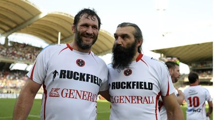 Lionel Nallet et Sébastien Chabal (ROMAIN LAFABREGUE / AFP)