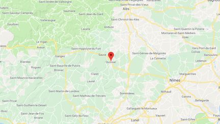 L'évasion s'est produite dans le secteur de Quissac, sur la nationale 110 qui relie Montpellier à Alès. (GOOGLE MAPS)