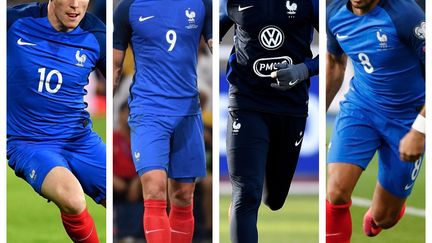 Kevin Gameiro, Olivier Giroud, Kylian Mbappé et Dimitri Payet (de gauche à droite) ont tous en tête d'accompagner Antoine Griezmann sur le front de l'attaque tricolore.