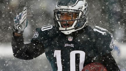 Le joueur de football am&eacute;ricain DeSean Jackson des Philadelphia Eagles lors d'un match face aux Detroit Lions &agrave; Philadelphie (Pennsylvanie, Etats-Unis), le 8 d&eacute;cembre 2013. (RICH SCHULTZ / GETTY IMAGES)