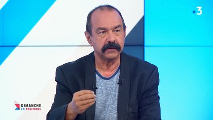 Philippe Martinez. "Dimanche en politique" 15 septembre 2019. (CAPTURE D'ECRAN "DIMANCHE EN POLITIQUE" / FRANCE 3)