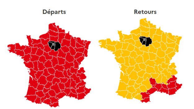 La carte des prévisions de trafic routier de Bison Futé, pour la journée du 26 juillet 2024. (BISON FUTE)