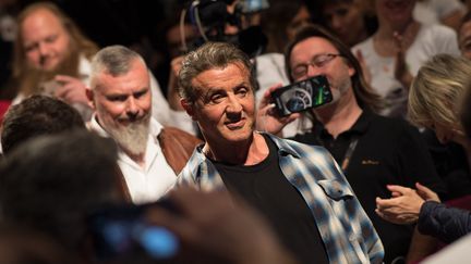 L'acteur américain&nbsp;Sylvester Stallone est venu à Cannes pour donner une leçon de cinéma aux festivaliers. (LOIC VENANCE / AFP)