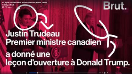 Vidéo diffusée par Brut sur Justin Trudeau qui parle à Donald Trump. (Capture d'écran de Brut)