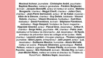 Les signataires de la pétition pour "une réforme du congé paternité".&nbsp; (CAPTURE D'ÉCRAN / CAUSETTE)