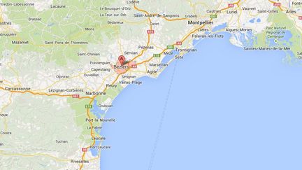 Capture d'&eacute;cran de Google Maps situant B&eacute;ziers (H&eacute;rault) o&ugrave; un gar&ccedil;on de 30 mois est mort des suites de ses blessures, le mercredi 21 ao&ucirc;t 2013. ( GOOGLE MAPS / FRANCETV INFO )