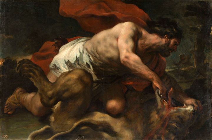 Luca Giordano, "Samson et le lion [Sansone e il leone]", 1694-1696, Madrid, Museo Nacional del Prado (© Museo Nacional del Prado, Dist. RMN-GP / image du Prado)