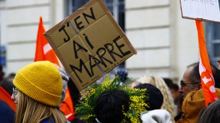 Manifestation du 7 mars 2023 contre la réforme des retraites à Valence, dans la Drôme. (FLORENCE GOTSCHAUX / RADIO FRANCE)