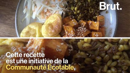 Une assiette végétarienne à base de patates douces et de céréales. C'est la nouvelle recette durable de la Communauté Écotable.