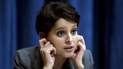 La ministre des Droits des femmes, Najat Vallaud-Belkacem, lors d'une conf&eacute;rence aux Nations unies, &agrave; New York (Etats-Unis), le 5 mars 2013. (DON EMMERT / AFP)