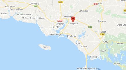 La commune de&nbsp;Kervignac dans le Morbihan.&nbsp; (GOOGLE MAPS / FRANCETV INFO)