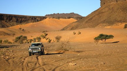 Le site d'Agraoua, dans l'Adrar mauritanien, o&ugrave; le Quai d'Orsay estime que "le tourisme est &agrave; proscrire". (NICOLAS THIBAUT / PHOTONONSTOP / AFP)