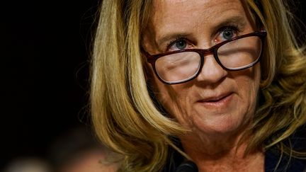 Christine Blasey Ford, le 27 septembre 2018, devant le Sénat à Washngton DC.&nbsp; (MELINA MARA / AFP)