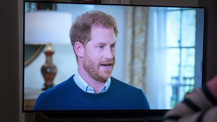 Le prince Harry s'exprime sur la chaîne britannique "ITV", le 8 janvier 2023. (JANE BARLOW/AP/SIPA / SIPA)