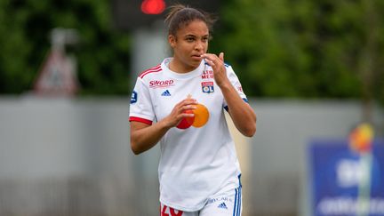 Delphine Cascarino a été très en vue à Lisbonne en Ligue des champions féminine face au Benfica, le 9 décembre 2021.&nbsp; (ANTOINE MASSINON / A2M SPORT CONSULTING)