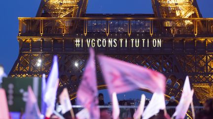 The right to voluntary termination of pregnancy (abortion) entered the French Constitution on March 4, 2024. (STEPHANE GUEFROI / MAXPPP)