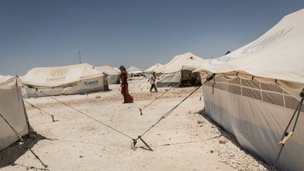 Photo d'illustration représentant le camp de déplacés d'Ain Issa au Nord de la Syrie. (CHRIS HUBY / LE PICTORIUM / MAXPPP)