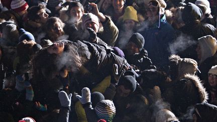 Les spectateurs d'un concert du festival électro Igloofest, à Montréal, le 22 janvier 2011. (OLIVIER JEAN / AFP)