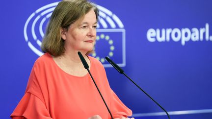 MEP Nathalie Loiseau, in Brussels (Belgium), June 1, 2023. (DURSUN AYDEMIR / ANADOLU AGENCY)