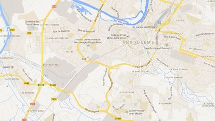 Le quartier de la Grande Garenne &agrave; Angoul&ecirc;me (Charente), o&ugrave; un homme a &eacute;t&eacute; abattu d'une balle le 24 ao&ucirc;t 2013. ( GOOGLE MAPS / FRANCETV INFO )