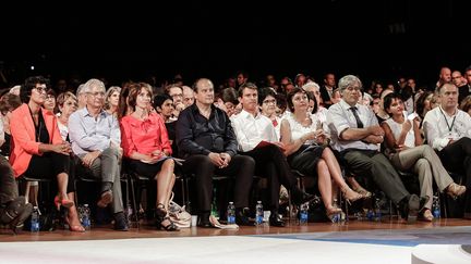 Des ténors du Parti socialiste, le 29 août 2016 lors d'un meeting à Colomiers (Haute-Garonne). (MAXPPP)