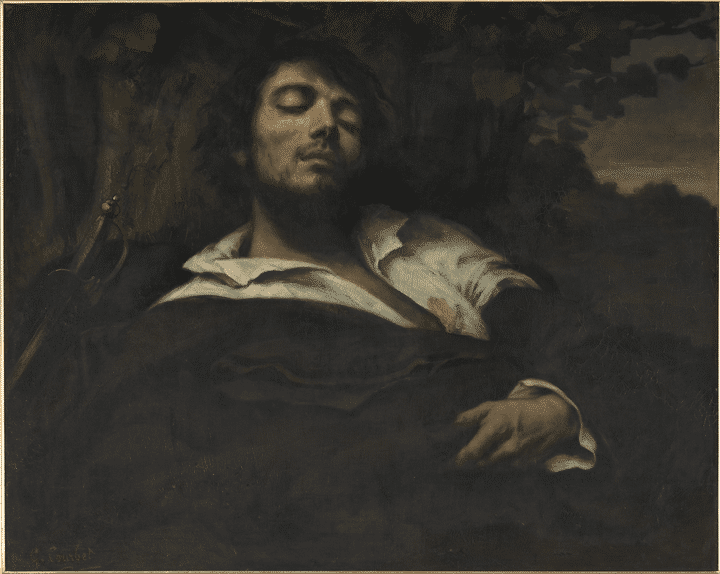 Gustave Courbet (1819-1877)
	L’Homme blessé, dit aussi Portrait de l’artiste, vers 1844-1854
	Huile sur toile, 81,5 × 97,5 cm
	Achat par l’État à la vente de l’atelier de l’artiste, 1881
	Paris, musée d’Orsay, RF 338
	 
 (Musée d’Orsay, dist. RMN-Grand Palais / Patrice Schmidt)