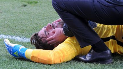 Kevin Trapp complètement sonné après un choc lors de la rencontre face à Guingamp (THIERRY CREUX / MAXPPP)