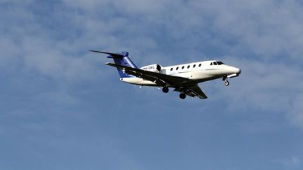 A private jet at Toulouse-Blagnac airport (Haute-Garonne), July 6, 2023. (SEBASTIEN LAPEYRERE / HANS LUCAS / AFP)