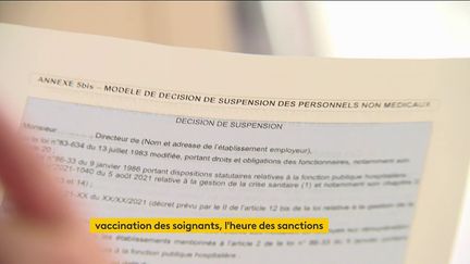 Un modèle de lettre de suspension d'un salarié&nbsp;d'un hôpital ou d'un Ehpad non vacciné contre le Covid-19 (FRANCEINFO)