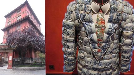 Pagoda Paris (à gauche) + veste en porcelaine de Li Xiaofeng (Chine)
 (Corinne Jeammet)