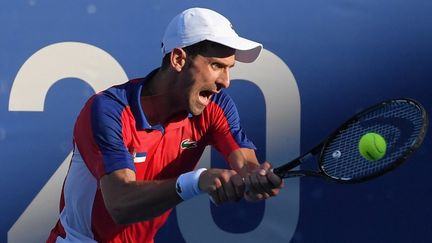 Novak Djokovic a souffert et s'est incliné face à l'Espagnol Pablo Carreno Busta dans un match pour la médaille de bronze. (TIZIANA FABI / AFP)