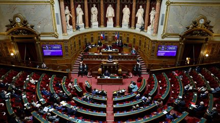 Le Sénat, à Paris le 17 décembre 2020. (THOMAS SAMSON / AFP)