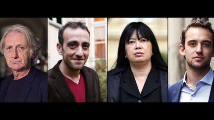 De gauche à droite, Patrick Deville, Jérôme Ferrari, Linda Lê et Joël Dicker ont été sélectionnés pour le Goncourt 2012
 (AFP)