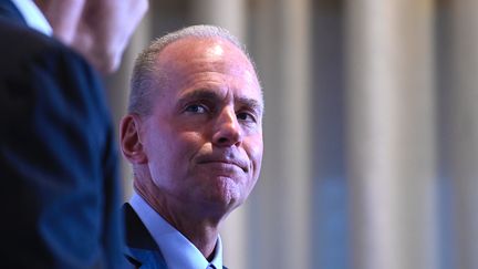 Dennis Muilenburg, patron démissionnaire de Boeing, le 2 octobre 2019 à New York (Etats-Unis). (JOHANNES EISELE / AFP)