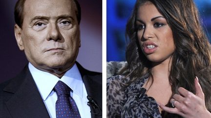 Montage de l'AFP montrant S.Berlusconi et "Ruby" (AFP)