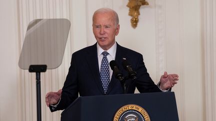 Le président américain Joe Biden s'exprime lors d'une cérémonie à la Maison blanche, à Washington, le 3 janvier 2025. (CHRIS KLEPONIS / AFP)