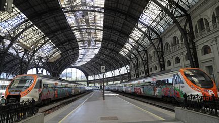 La gare de France à Barcelone (Espagne), le 14 avril 2020. (JOAN VALLS / NURPHOTO / AFP)