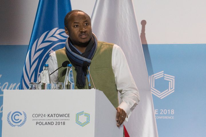 Le porte-parole du groupe Afrique, Seyni Nafo, le 10 décembre 2018 lors de la COP24 à Katowice, en Pologne.&nbsp; (JAMES DOWSON/CCNUCC)