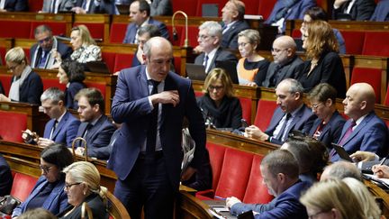 Olivier Marleix, le président du groupe LR à l'Assemblée nationale, le 16 février 2023. (LUDOVIC MARIN / AFP)