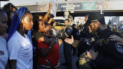 Des manifestants éthiopiens, à Haifa (Israël), le 3 juillet 2019. (MENAHEM KAHANA / AFP)