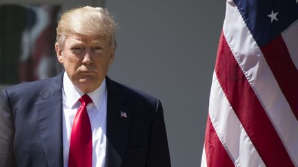 Donald Trump lors d'une conférence de presse à la Maison Blanche, à Washington (Etats-Unis), le 5 avril 2017. (SAMUEL CORUM / ANADOLU AGENCY / AFP)