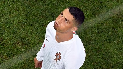 Cristiano Ronaldo, le 30 juin 2018, lors du match entre le Portugal et l'Uruguay pendant la Coupe du monde en Russie.&nbsp;&nbsp; (KIRILL KUDRYAVTSEV / AFP)