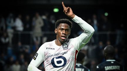 Jonathan David, author of a hat-trick against Le Havre in Ligue 1, September 28, 2024. (LOU BENOIST / AFP)