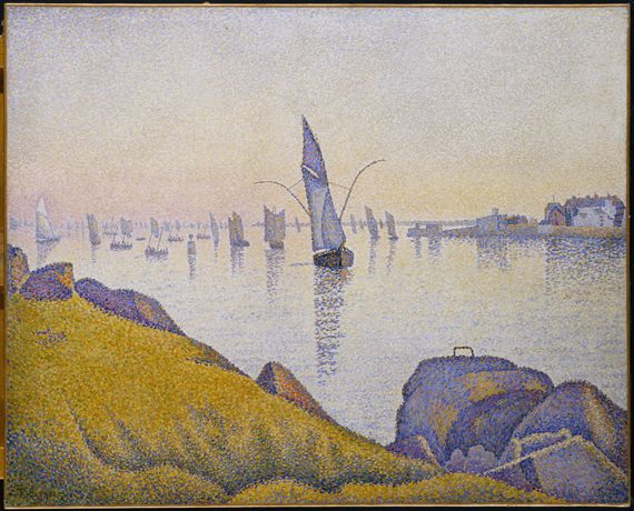 Paul Signac, "Concarneau. Calme du soir (allegro maestoso). Opus 220", 1891. Huile sur toile, 64,8 cm x 81,3 cm. New York, The Metropolitan Museum of Art, The Robert Lehman Collection, 1975.1.209. (2013 DIGITAL IMAGE, THE MUSEUM OF MODERN ART, NEW YORK/SCALA, FIRENZE)