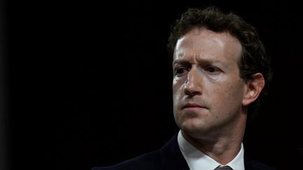 Mark Zuckerberg, PDG de Meta, lors d'une commission judiciaire au Sénat, à Washington, le 31 janvier 2024. (ANDREW CABALLERO-REYNOLDS / AFP)